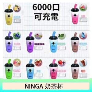 NINGA奶茶杯可充电一次性電子煙6000口