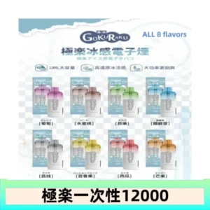 【8種口味】極楽 12000口一次性電子煙|超大容量 |口感絲滑|新品